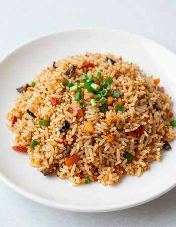 Fried Rice with Vegetables and Mushrooms - Chinese Food Styleの写真素材