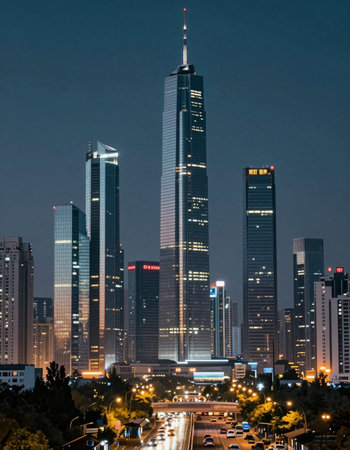 Shanghai Lujiazui Finance and Trade Zone of the modern city night