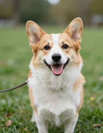 Welsh Corgi Pembroke dog in the parkの写真素材