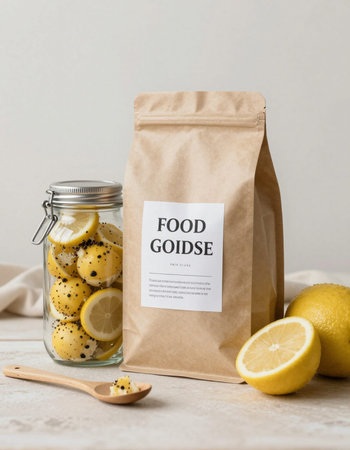 Fresh organic lemons in a glass jar.