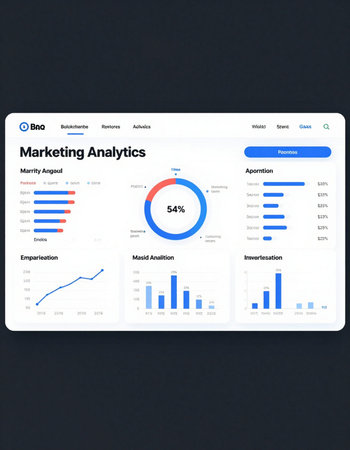 Analytics application on tablet. Analytics is a search engine optimization service.
