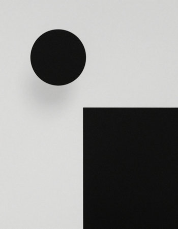 Design concept - Top view of black circle on black and white background for mockupの写真素材