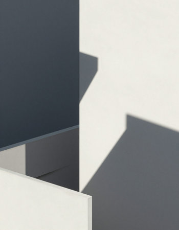 Minimalist architecture design with shadow on the wall. Abstract background.の写真素材