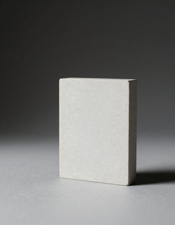 Blank business card on grey background. Mockup for identity.の写真素材