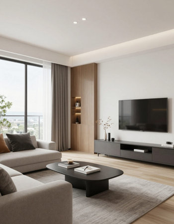 Interior of modern living room, living room with sofa and tv