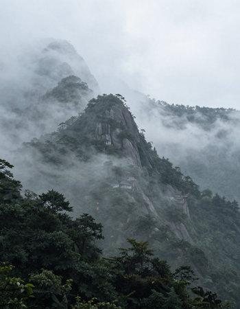 Mountain landscape in Huangshan, China.の写真素材