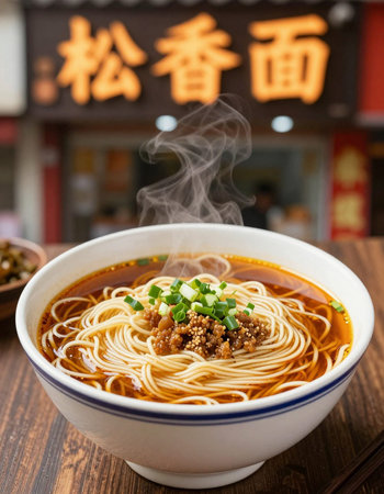 japanese ramen noodle in bowl on wooden tableの写真素材