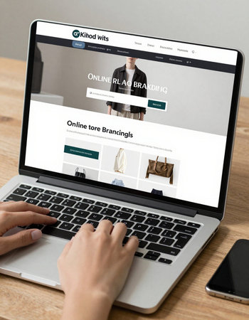 Man using laptop for online shopping.の写真素材