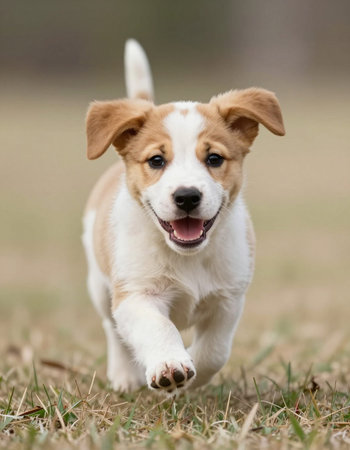 Adorable purebred dog photographed outdoors in the nature on a sunny day.の写真素材