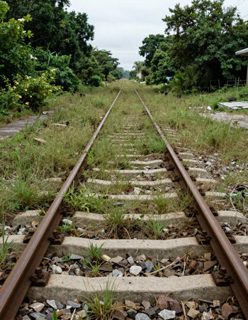 Railway in the countryside. Railway tracks in the countryside of Thailand.