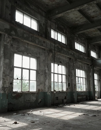 ruins of a very heavily polluted industrial factory, industrial series.