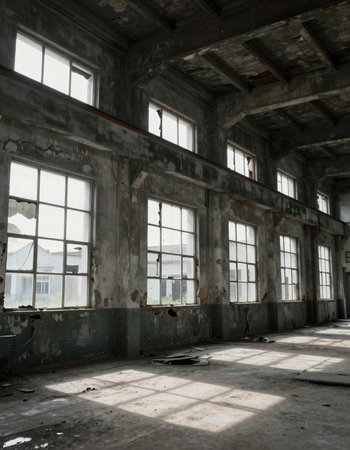 ruins of a very heavily polluted industrial factory, industrial series.の写真素材