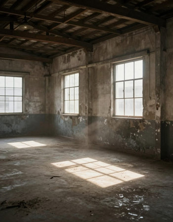 ruins of a very heavily polluted industrial factory, place was known as one of the most polluted towns in Europeの写真素材