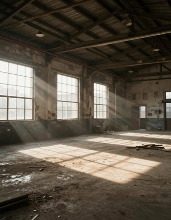 ruins of a very heavily polluted industrial factory, place was known as one of the most polluted towns in Europeの写真素材