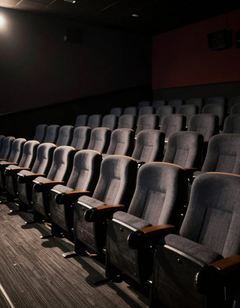 Cinema seats in the auditorium of a theater or cinema