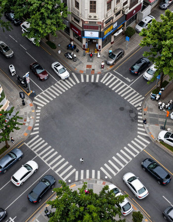 Top view of the street in Bangkok.の写真素材