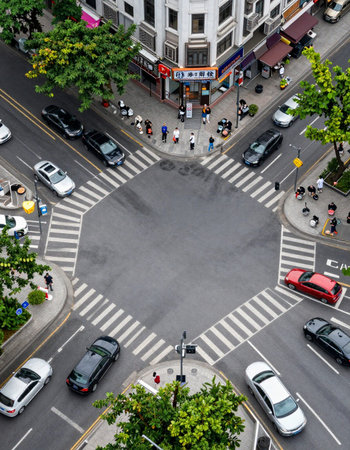 Top view of the street.