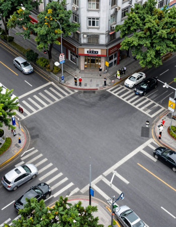 Top view of the street.
