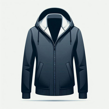 Men's black jacket on a white background. 3d rendering.
