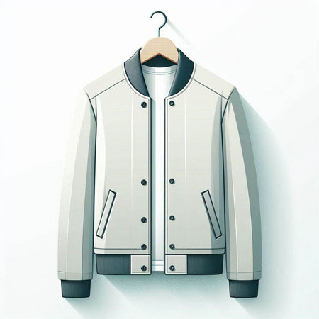 Men's jacket on a hanger on a white background. Vector illustration.