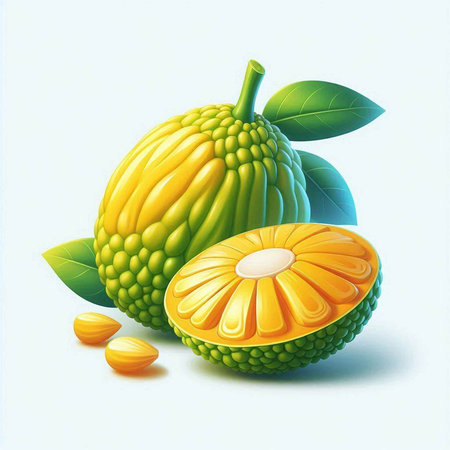 Bergamot fruit on the white background. Vector illustration.