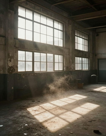 ruins of a very heavily polluted industrial factory, place was known as one of the most polluted...