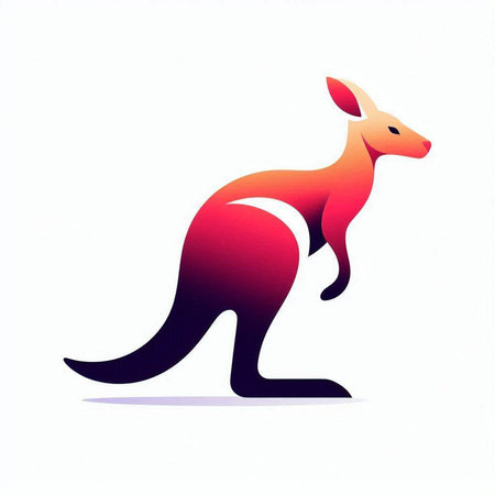 Kangaroo logo on white background. Kangaroo vector illustration.