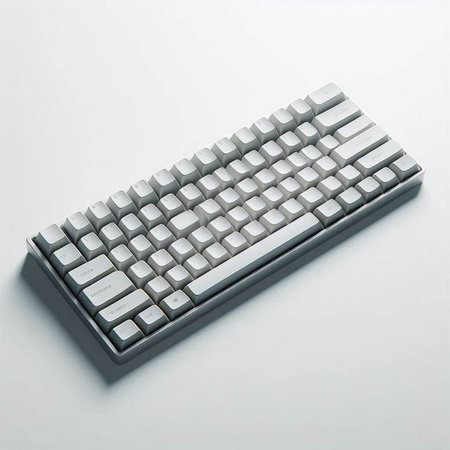 Computer keyboard isolated on a white background. 3d render illustration.
