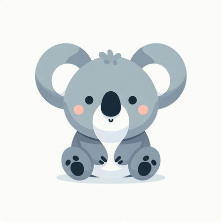 Cute koala vector illustration. Cute cartoon koala character.の写真素材