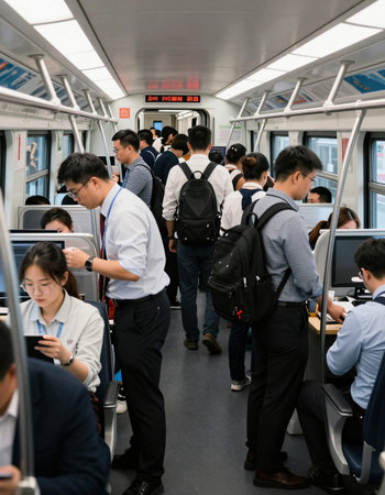 Passengers inside the train.