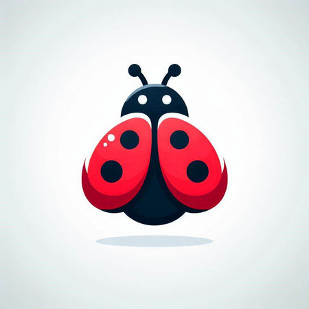 Ladybug icon on white background. Vector illustration. Eps 10.