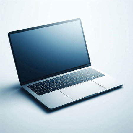 Laptop isolated on a white background. 3d rendering illustration.