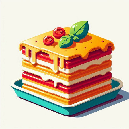 vector illustration of a stack of cake with cream and berry jam