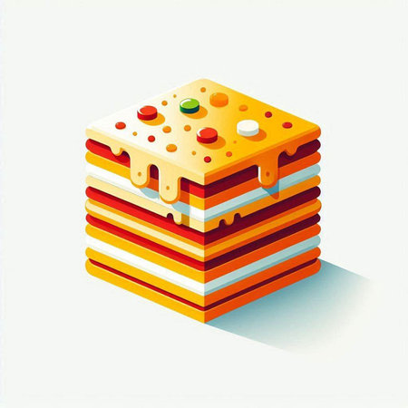 stack of colorful cake on a white background, illustration in vector format