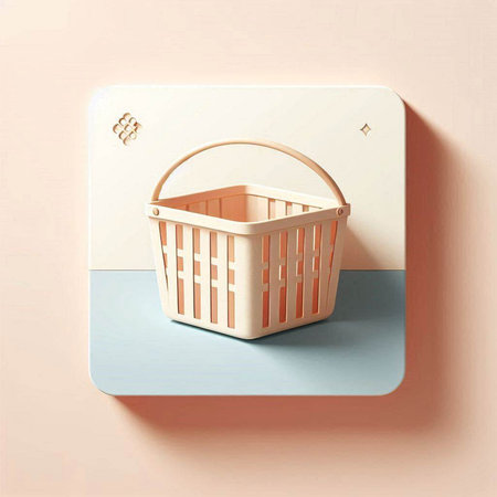 Basket on a light background. 3d rendering, 3d illustration.