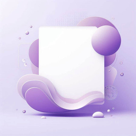 Abstract background with 3d paper cut shapes and waves. Vector illustration.