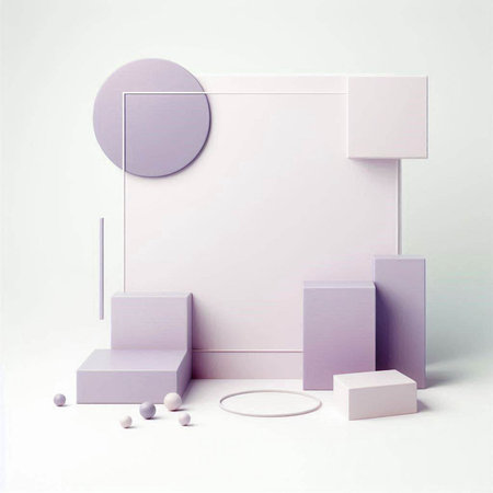 Abstract minimal geometric shapes composition. 3d render, 3d illustration