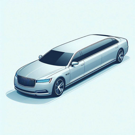 illustration of a luxury limousine car on a light backgroundの写真素材