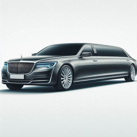 Modern luxury executive car on a white background with shadow. 3d renderingの写真素材