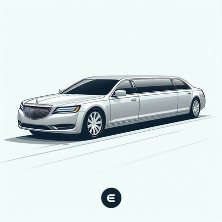 Luxury limousine. Vector illustration on white background.の写真素材
