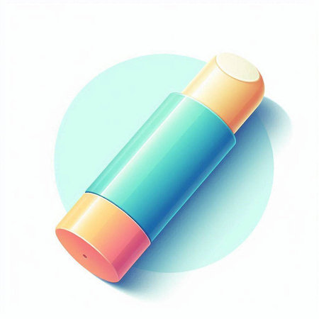 Illustration of a blue and orange object on a white background