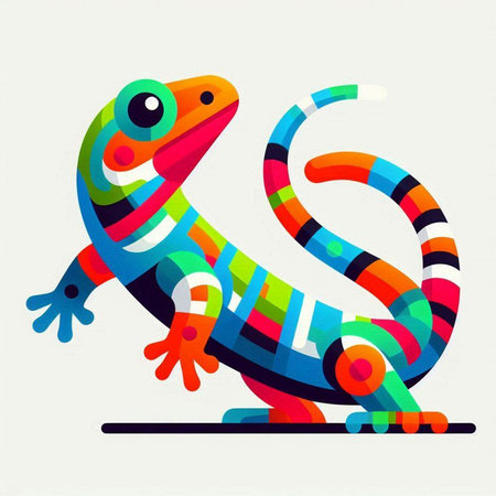 Lizard on white background. Colorful vector illustration of lizard.の写真素材