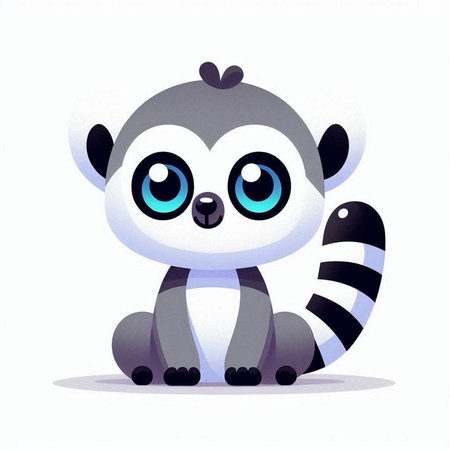 Cute cartoon raccoon on a white background. Vector illustration.
