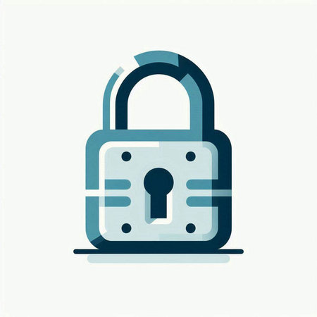 Padlock icon, vector illustration. Flat design style. Security concept.