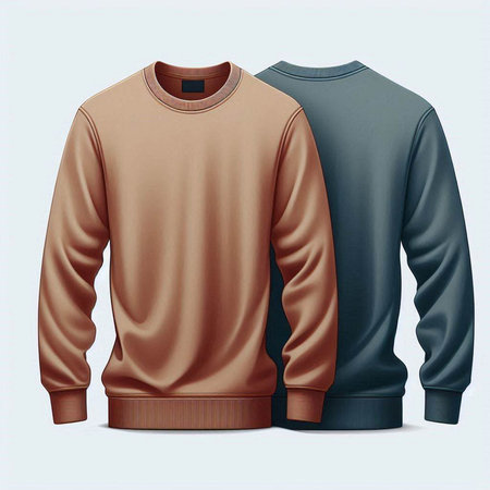 Two men's sweaters isolated on a white background. Vector illustration.