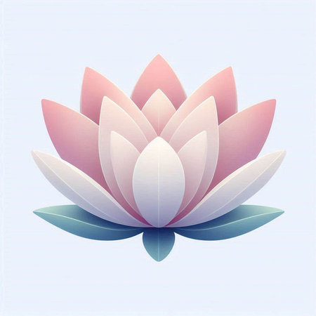 Lotus flower on blue background. Vector illustration for your design.の写真素材