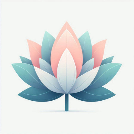 Lotus flower icon. Vector illustration of a lotus flower.の写真素材