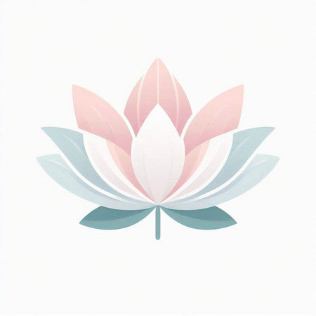 Lotus flower on white background, watercolor style vector illustration.の写真素材