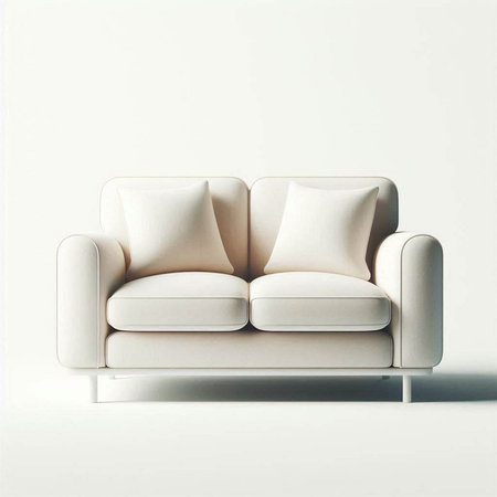 White leather sofa isolated on a white background. 3d render.