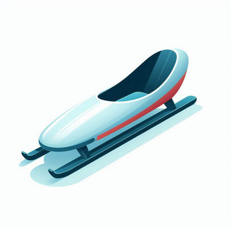 Bobsleigh isolated on white background. Vector illustration. Eps 10.